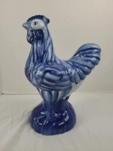 Rooster Ceramic Bombay Company Cobalt Blue 10 In Tall - Picture 1 of 7