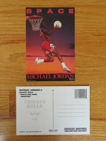 1990 Costacos Brothers MICHAEL JORDAN "Space" The Final Frontier Poster Postcard Cover