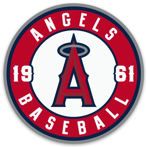 LA Angels Halo Logo Type MLB Baseball Die-Cut Round MAGNET Cover