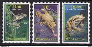 Montserrat 1991 set of stamps to celebrate Frogs and Toads overprinted Specimen. - Picture 1 of 1