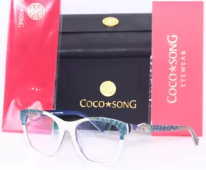 NEW COCO SONG CARRY ON COL. 4 CV148 WHITE-BLUE EYEGLASSES AUTHENTIC FRAME 54-19 - Picture 1 of 5