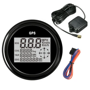 85mm GPS Black Speedometer Odo Trip MPH KM/H Knot Cog for Car Truck Boat Red Led - Picture 1 of 8