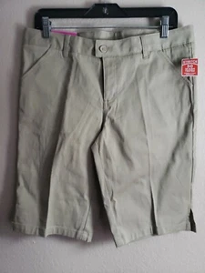 French Toast Girls' Twill Bermuda Short Gray Size 18 Plus  Adjustable waist  - Picture 1 of 8