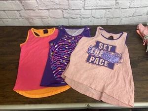 Lot Of 3 girls tank tops danskin, sketchers, zone pro size 10/12 - Picture 1 of 3