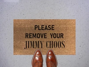 Alfombra de puerta de coco plantillada 70 x 40 Por favor, retira tu estilo característico de Jimmy Choos - Imagen 1 de 4