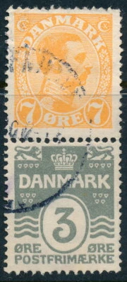 Dinamarca Scott 98/87v/AFA automático 1a, 7+3ø GRIS PERLA, fino usado automático ¡PAR RR! Foto 1 de 3