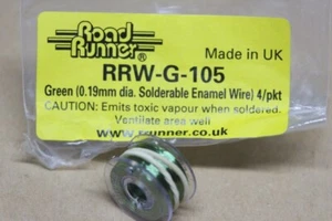 Road Runner RRW-G-105 PK4  Câble, Soudable émaillé, PU (Polyuréthane), Vert, 27m - Picture 1 of 1