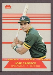 1987 Fleer Headliners Jose Canseco Oakland Athletics #2 