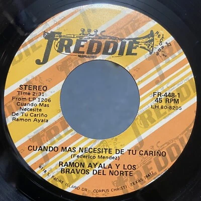 Ramon Ayala 1981 45 Cuando Mas Nacesite De Tu Cariño / Sin Sangre En Las Venas  - Image 1 of 4