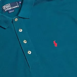 Polo Ralph Lauren Langarm Polo 100% Baumwolle Herren Gr. XL in Teal - Bild 1 von 8