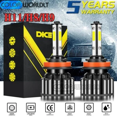 Kit de faros LED DICEN H11 H8 H9 4 lados bombilla de haz alto bajo súper brillante 6000K Foto 1 de 4