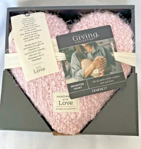 Demdaco Giving Collection Heart Weighted Pillow 9.5" Pink Knit New Gift - Picture 1 of 19