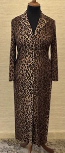 Dolce & Gabbana Vintage Stretch Silk Cheetah Print Coat Dress - Picture 1 of 10