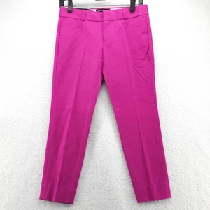 Banana Republic Sloan Crop Pants Womens 0P Fuchsia Red Viscose Stretch Mid Rise - Picture 1 of 15