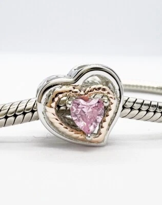 Liebe Herz Charm Bead Endlose Liebe Echt 925 Sterling Silber & Roségold 💖 - Bild 1 von 4