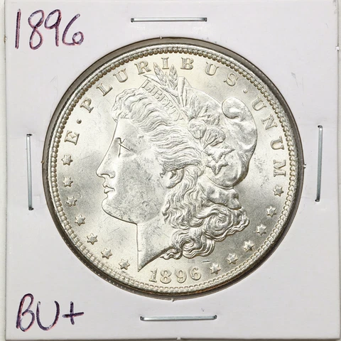1896 $1 Morgan Silver Dollar in Brilliant Uncirculated+ Condition #BH00167 Cover