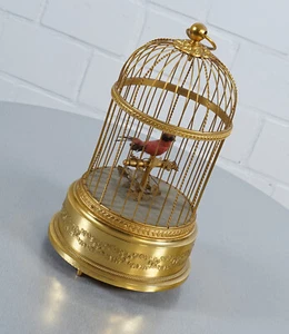 Reuge Music Spieluhr Singvogelautomat vergoldet singender Vogel im Käfig Vintage - Picture 1 of 12