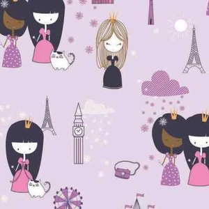 Princess Violet Fabric Lunch Snack Bag Face Mask Crayon Wallet Travel School Set - Picture 1 of 6