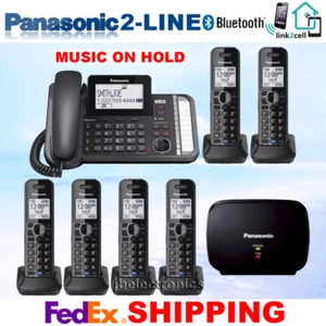 PANASONIC KX-TG9582B 2-LINE LINK2CELL 1 CORDED PHONE 6 CORDLESS 1 REPEATER - Picture 1 of 5