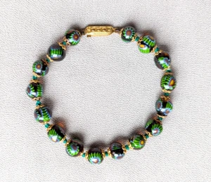 "Pulsera veneciana de cuentas de cristal de Murano Millefiori 7 3/4""" - Imagen 1 de 4