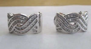 14K White Gold Diamond Earrings Diamond=1.50 Carats F-SI2 Value=$5,950 - Picture 1 of 9