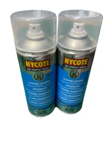 Hycote Clear Lacquer Gloss Finish Aerosol Spray Paint x2 400ML Tins