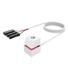 Color LED Lights PC Desktop Computer On Off Switch Extension Cable (White 2m)