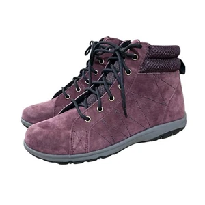 Duluth Trading Co Women’s Purple Ankle Boots Size 8.5 Leather Cushion Hiking - Picture 1 of 12