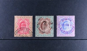 India Scott # 71-73 Edward F-VF Used British Colony Stamps Cat $75 - Picture 1 of 2
