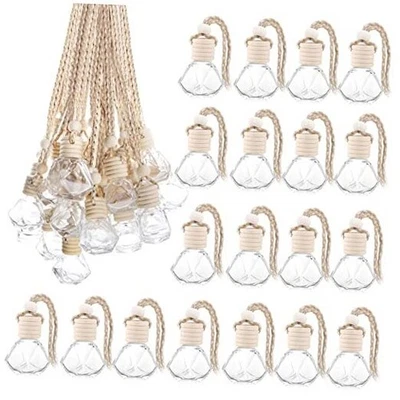 Juego de 50 piezas, difusor ambientador coche colgante 8 ml, vidrio transparente vacío esencial  Foto 1 de 4