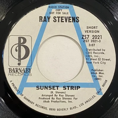 Ray Stevens – Sunset Strip / Islands – Barnaby Records - ZS7 2021 – 1970 45 RPM - Image 1 of 4