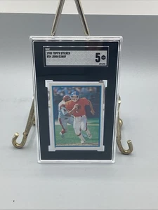 JOHN ELWAY 2ND YEAR SGC 5 EX 1985 TOPPS FOOTBALL STICKERS #24 DENVER BRONCOS - Picture 1 of 4