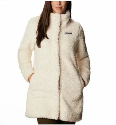 Columbia Sherpa Chaqueta Larga Mujer S Crema/Marfil Suave Acogedora Foto 1 de 4