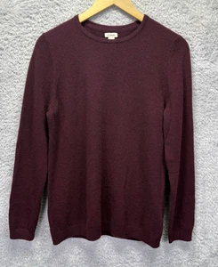 L.L Bean Damen 100% Kaschmir Pullover Medium Burgund Rundhals Preppy - Bild 1 von 9