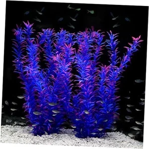 Aquarium Decor Plastic Plants Extra Large 21 Inches Artificial Purple 2pcs - Picture 1 of 6