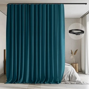 Raumteiler Vorhänge mit flexiblen Deckenschienen Set, Verdunkelungsvorhang Decke... - Bild 1 von 6