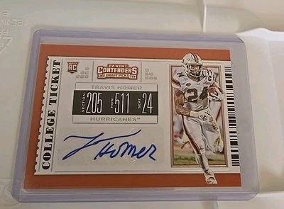 2021 Contenders Draft Picks Travis Homer rookie autograph auto MIAMI HURRICANES  - Image 1 of 2