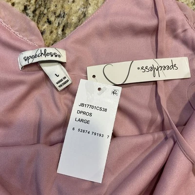 Juniors Speechless Rose Pink Sleeveless Lace Shift Dress  Nwt New Large L - Image 1 of 4