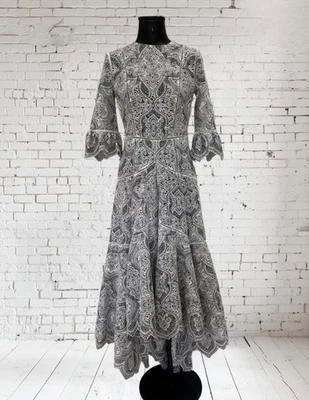 ZIMMERMANN Gray/ White Embroidered Stunning Dress Sz 0/XS - Image 1 of 4