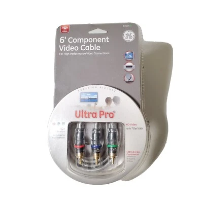 Ge 6' Feet Component Video Cable HD Video 720p/1080i RCA connection Gold  - Image 1 of 4