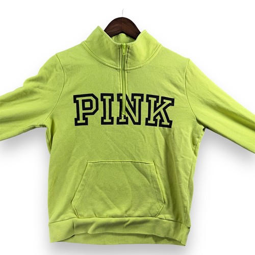 UNDERCOVER Felpa donna rosa Victoria Secret taglia media M con cappuccio zip intera manica lunga gialla