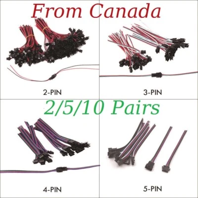 2/3/4/5 PIN 2/5/10 pairs JST SM Connector Male & Female Wire for Single/RGB/RGBW - Image 1 of 4
