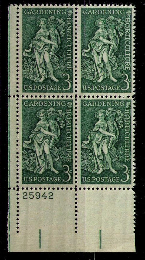 US USA Sc# 1100 MNH FVF PLATE # BLOCK Horticulture Fruits Robe Cornucopia Garden - Image 1 of 1