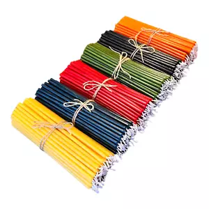 100% Beeswax Thin Taper Ritual Candles โ 7.5" x 0.2", Multi-Color Options, Bulk - Picture 1 of 8