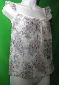 NEW HANKY PANKY 6A5551 MADE IN USA CHIFFON CROP TOP CAMISOLE S - Picture 1 of 1