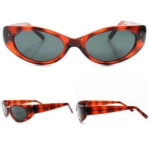 Tortoise Womens Vintage Old Fashioned  Small Rockabilly Cat Eye Sunglasses - Picture 1 of 4