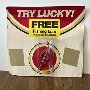 RARE VINTAGE NOS LUCKY STRIKE PROMOTIONAL FISHING LURE BEADED SINGLE HOOK - Picture 1 of 5
