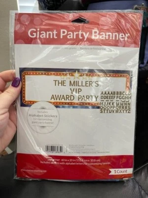 Hollywood Lights 60" x 20" Giant Party Banner Party Decoration New!!! - Image 1 of 2