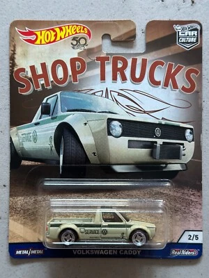 2017 Hot Wheels Shop Trucks VOLKSWAGEN CADDY Service Pickup Real Riders — 第 1/3 张图片