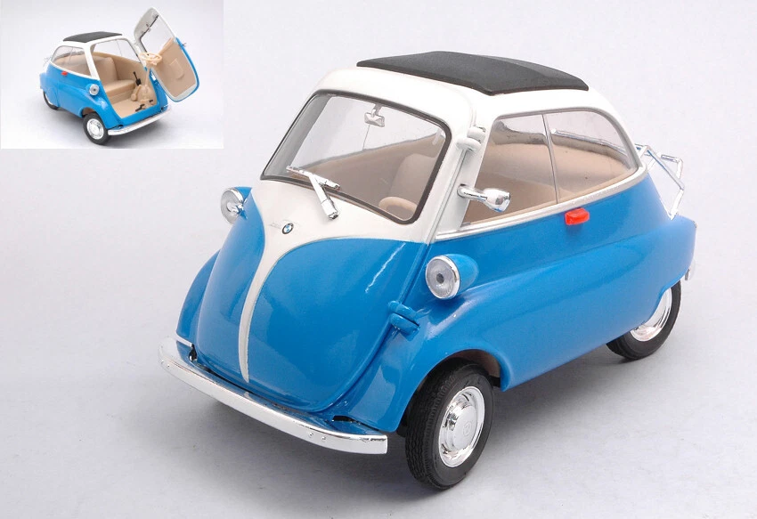 Modellino auto scala 1:18 Welly BMW ISETTA 250 blu diecast modellismo statico - Immagine 1 di 1